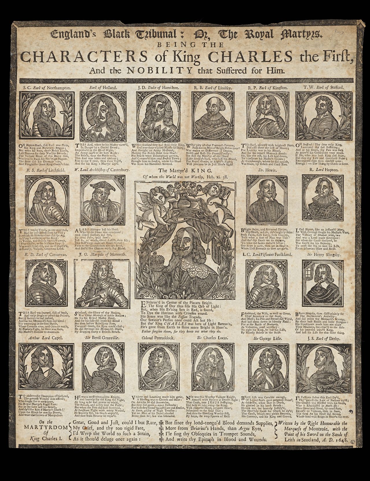 <em>England's black tribunal: or, The Royal martyrs. Being the characters of King Charles the First, and the nobility that suffered for him</em>, 1658[?], State Library Victoria, Melbourne (RAREEMM 837/1)