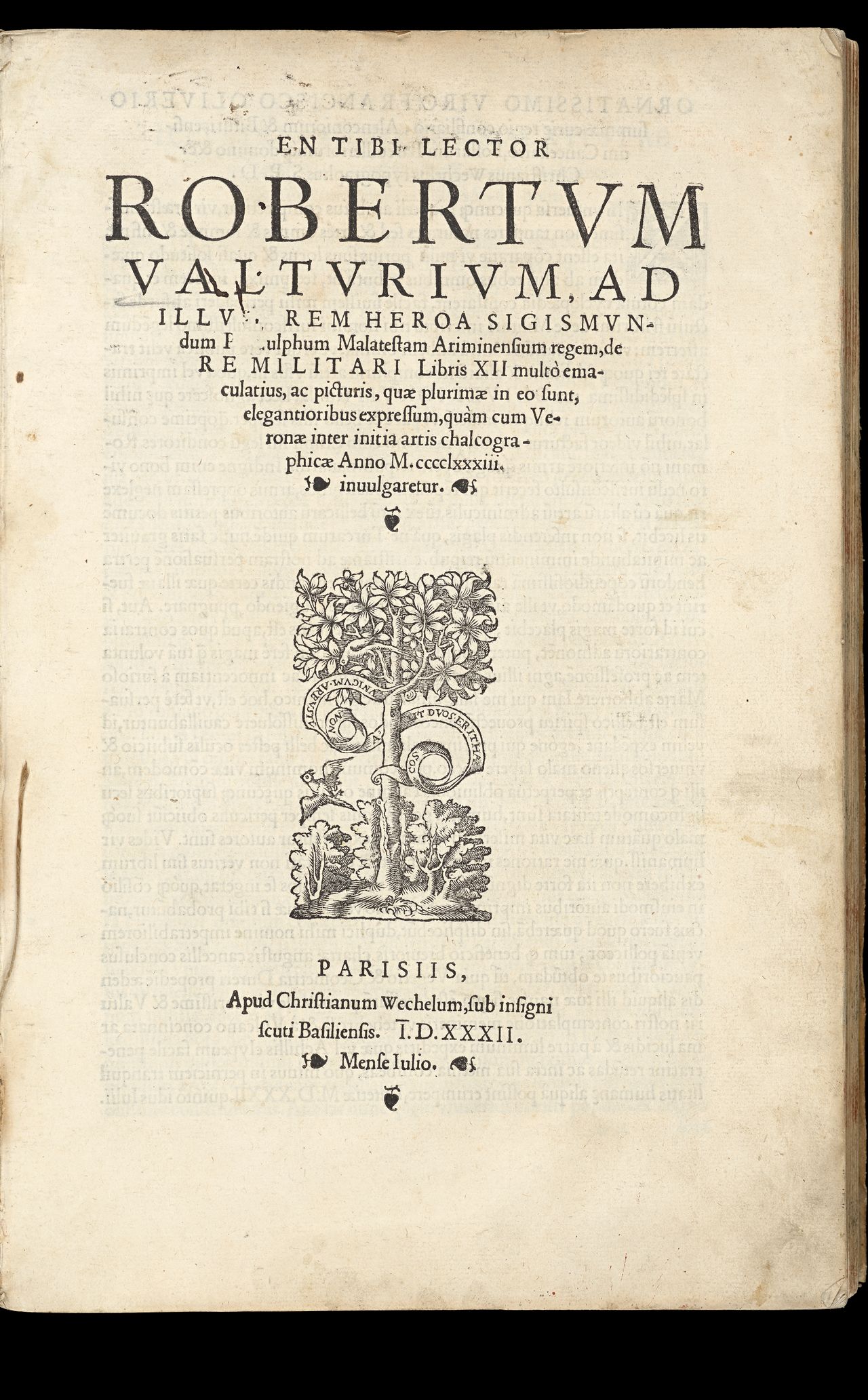 Roberto Valturio, <em>De re militari libris XII...</em>, Paris, Christian Wechelum, 1532, State Library Victoria, Melbourne (RAREEMM 526/25)