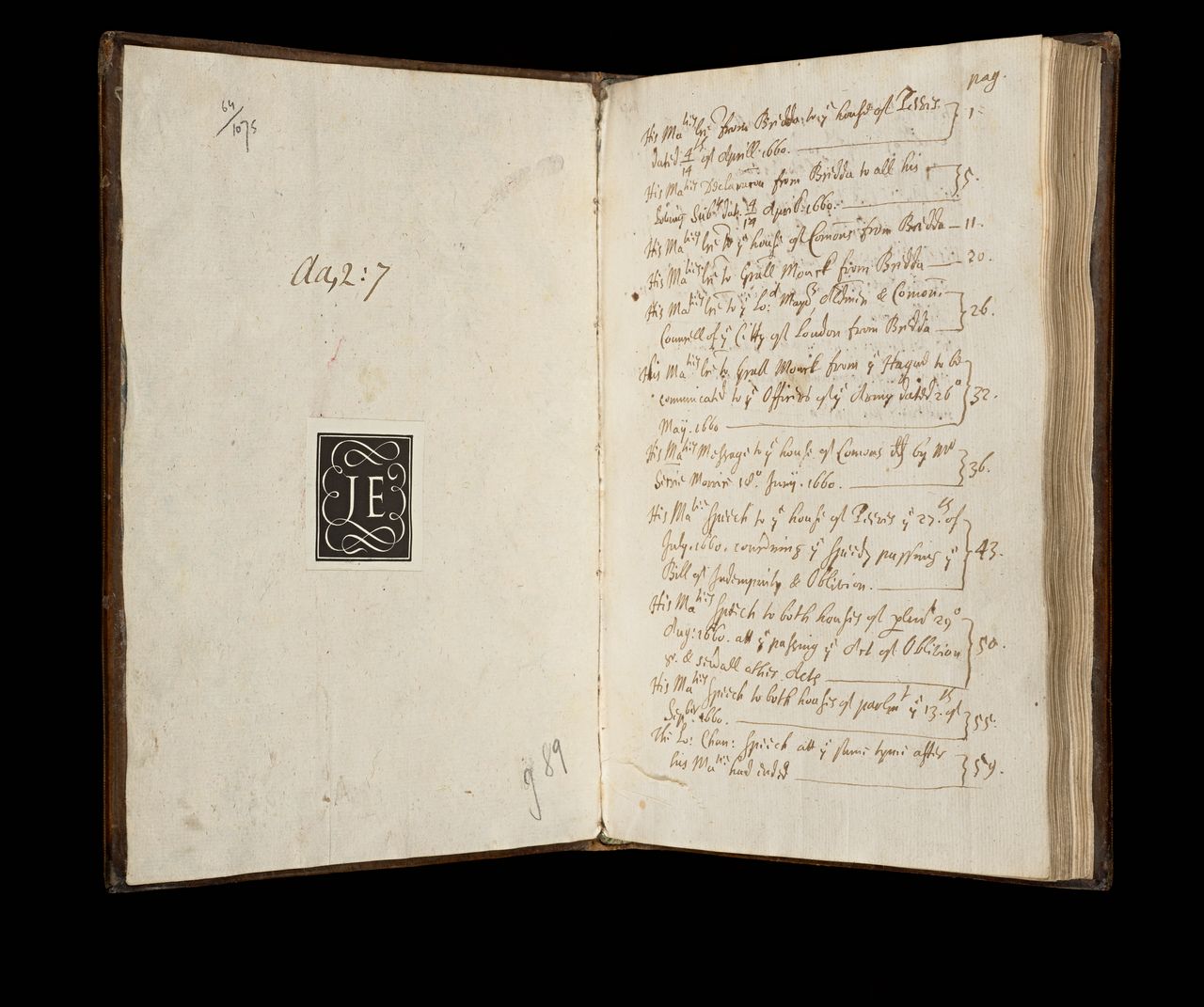 <em>A collection of His Majestie's gracious letters, speeches, messages, and declarations since April 4./14. 1660.</em>, London, printed by John Bill, printer to the Kings most excellent Majesty, at the King's Printing-House in Black-Friers, 1660,, State Library Victoria, Melbourne (RAREEMM 135/14)