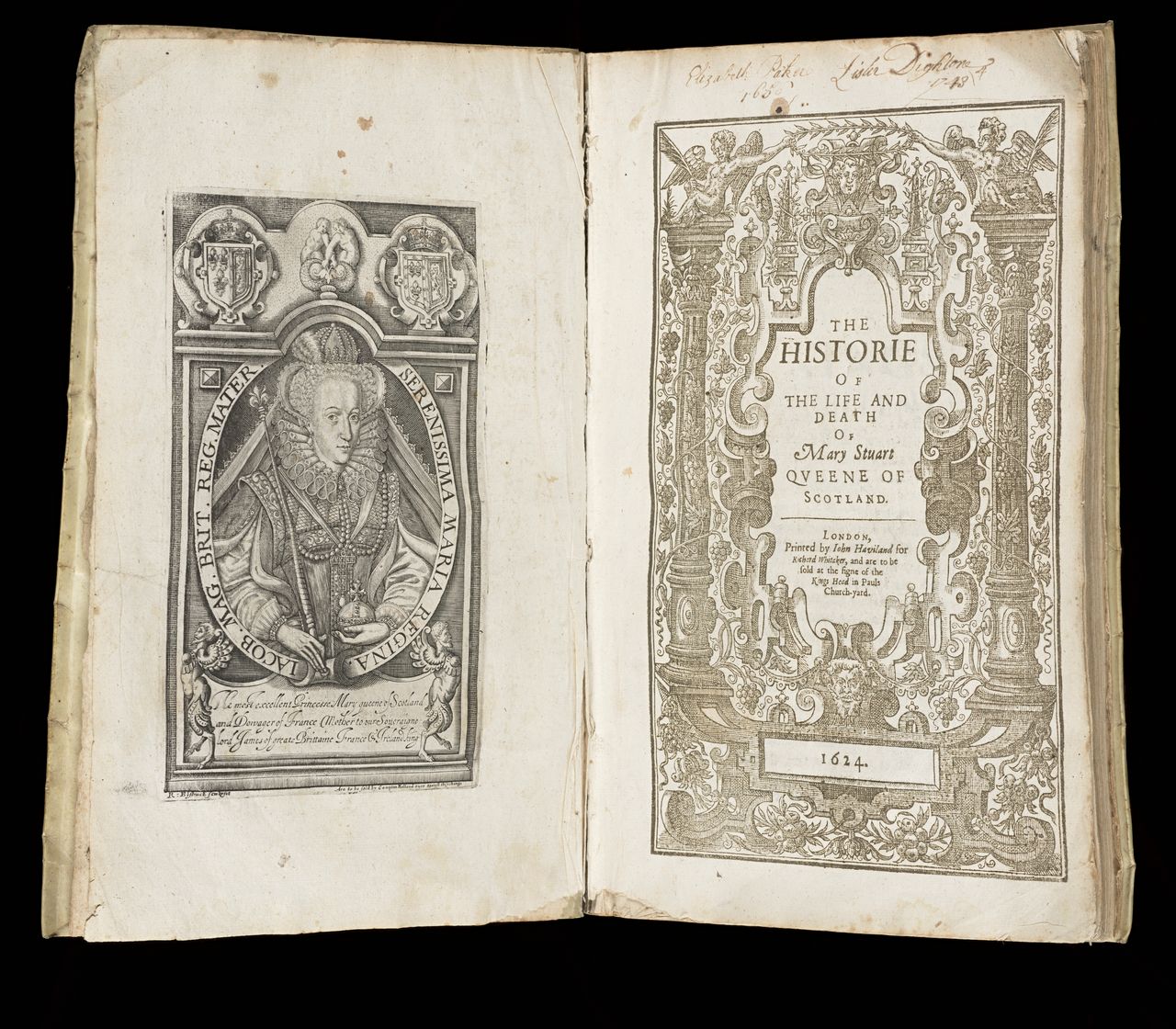 William Camden, <em>The historie of the life and death of Mary Stuart, Queene of Scotland</em>, London, printed by Iohn Haviland for Richard Whitaker, and are to be sold at the signe of the Kings Head in Pauls Church-yard, 1624, State Library Victoria, Melbourne (RAREEMM 126/9)
